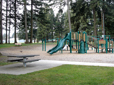 Play structure and picnic table in Pat Pfeifer Park