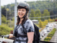 Bicyclist on the Gresham Fairview Trail Bridge