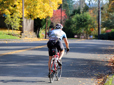 Bicyclist in road in Gresham