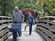 Photo of volunteers working at Tsuru Island, Gresham's Japanese Garden