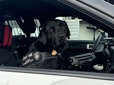 Comfort dog, Tagg, rides in a police cruiser.