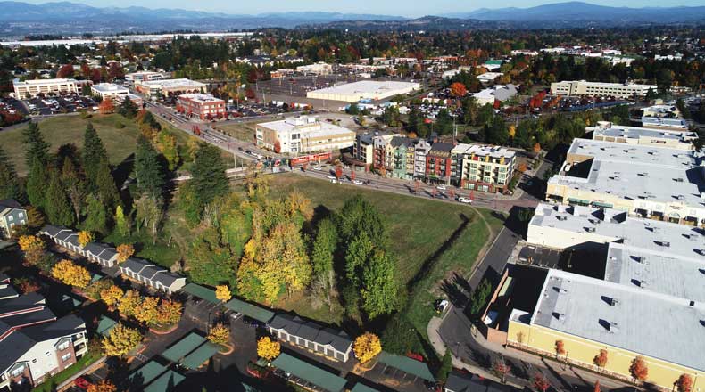 A view of the Civic Neighborhood area from the air.