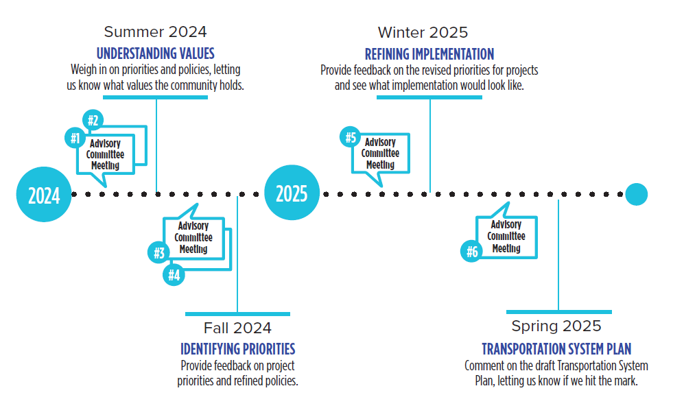 graphic image showing timeline of the TSP project