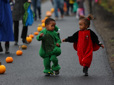 Children in costumes on Wy'East Way trail