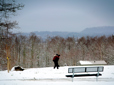 People walking in snow on Hogan Butte