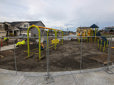 Playground under construction in Mayor Charles Becker Park