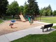 Play structure and bench in Vance Park